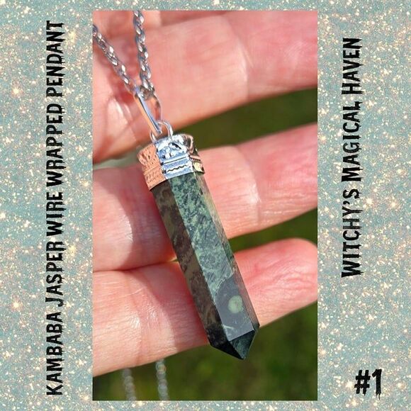 Kambaba Jasper Crystal Point Pendant - Picture 5 of 5